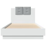 vidaXL Cadre de lit avec tête de lit et lumières LED blanc 100x200 cm