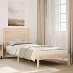 vidaXL Cadre de lit extra long sans matelas 100x220 cm bois massif