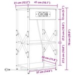 vidaXL Cabinet de chevet Chêne fumé 41 x 31 x 76 cm Bois d'ingénierie