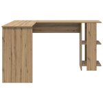 vidaXL Bureau d'angle avec étagère Chêne artisanal 140 x 113 5 x 75 cm