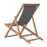 vidaXL Chaise de plage pliable Bois de teck solide Gris