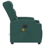 vidaXL Fauteuil de massage inclinable électrique Vert foncé Tissu