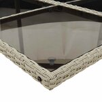 vidaXL Ensemble à manger de jardin et coussins 17 Pièces gris clair rotin