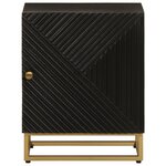 vidaXL Table de chevet noir 40x30x50 cm bois massif manguier et fer