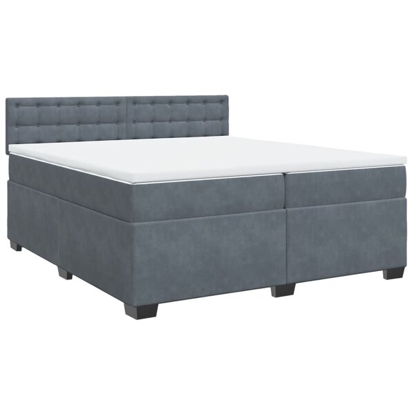 vidaXL Sommier à lattes de lit et matelas Gris foncé 200x200cm Velours