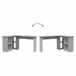 vidaXL Bureau Gris béton 142 x 102 x 73 cm Bois d'ingénierie