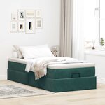 vidaXL Cadre de lit ottoman avec matelas vert foncé 90x200 cm velours