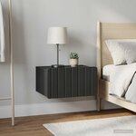 vidaXL Cabinet de chevet mural 2 Pièces Noir 49 x 34 5 x 24 cm