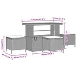 Ensemble de canapé de jardin 9 pièces avec coussins Beige Rotin Poly Acacia