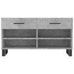 vidaXL Banc à chaussures gris béton 102x35x55 cm bois d'ingénierie