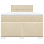 vidaXL Sommier à lattes de lit avec matelas Crème 120x200 cm Tissu