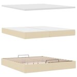 VidaXL Cadre de lit ottoman avec matelas crème 200x200 cm tissu