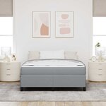 vidaXL Lit à ressorts avec matelas Gris clair 140 x 190 cm tissu