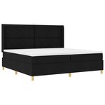 vidaXL Lit à ressorts avec bandes LED Noir 200 x 200 cm tissu