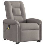 vidaXL Fauteuil inclinable de massage électrique Taupe Tissu