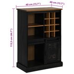 vidaXL Armoire à vin HALDEN casiers à vin porte coulissante noir pin