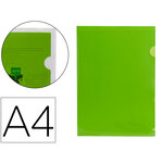 Pochette coin liderpapel polypropylène 180 microns a4 210x297mm capacité 20f coloris vert transparent