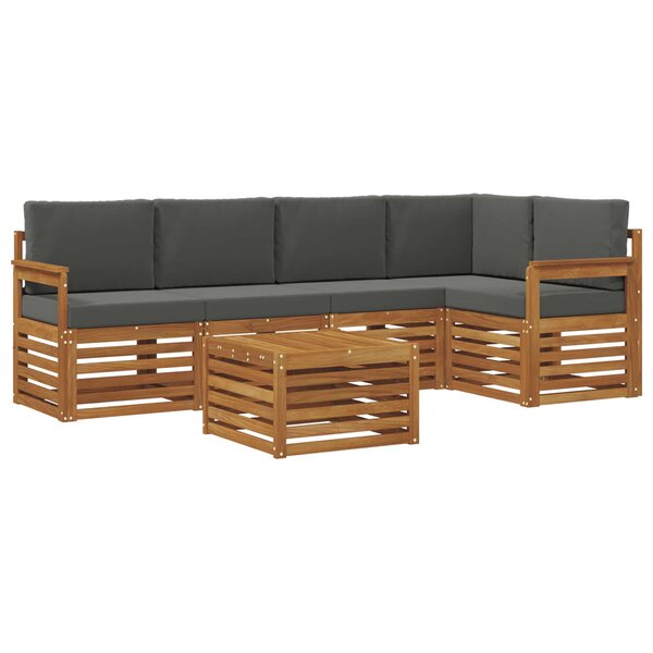 vidaXL Ensemble de canapé d'angle 6 Pièces Naturel et Anthracite