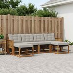 vidaXL Ensemble de canapés d'extérieur 6 Pièces Naturel et gris clair