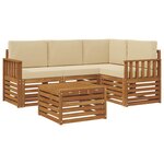 vidaXL Ensemble de canapés d'extérieur 5 Pièces Naturel et Beige