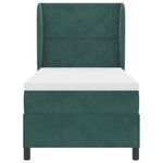 Lit à ressorts avec matelas vidaXL Vert foncé 90x190 cm Velours