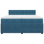 vidaXL Sommier à lattes de lit et matelas Bleu 200x200 cm velours