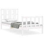 vidaXL Cadre de lit sans matelas blanc bois de pin massif