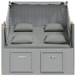 vidaXL Strandkorb avec coussins Résine tressée et bois solide Gris