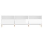 vidaXL Meuble TV blanc brillant 150x30x44 5 cm bois d'ingénierie