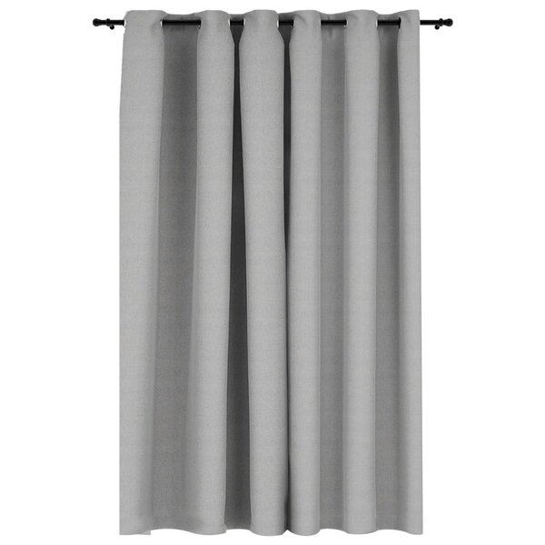 vidaXL Rideau occultant Aspect de lin avec œillets Gris 290x245 cm