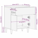 vidaXL Tables de chevet Marron Rotin et bois de mango massif
