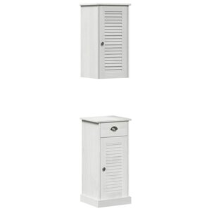 vidaXL Armoire de salle de bain VIGO 2 Pièces Blanc et Blanc Antique