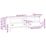 vidaXL Meuble TV rose 135x39x43 5 cm acier laminé à froid