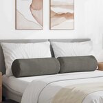 vidaXL Coussins d'accent 2 Pièces Gris clair Ø 25 x 70 cm