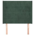 vidaXL Tête de lit avec oreilles Vert foncé 93x16x118/128 cm Velours