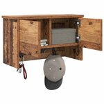 vidaXL Porte-manteau mural avec étagère Bois ancien 50 x 20 x 30 cm