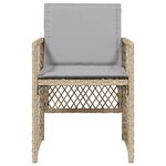 vidaXL Chaises de jardin avec coussins lot de 4 mélange beige
