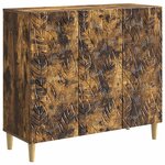 vidaXL Buffet Chêne fumé 89 x 34 5 x 80 cm Bois d'ingénierie