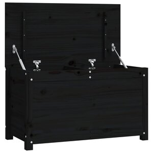 vidaXL Boîte de rangement Noir 80x40x45 5 cm Bois massif de pin