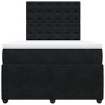 vidaXL Sommier à lattes de lit avec matelas Noir 120x200 cm Velours