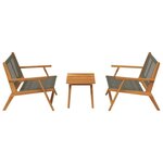 vidaXL Chaises de jardin avec table 3 Pièces Gris 90 x 45 x 40 cm