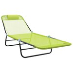 vidaXL Chaises longues pliantes 2 Pièces avec appui-tête en Textilène verte