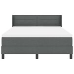 vidaXL Lit à ressorts avec matelas Gris foncé 200 x 140 cm Polyester
