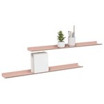 vidaXL Étagère flottante Montage mural 2 Pièces Rose 80 x 9 x 2 5 cm