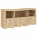 vidaXL Buffet avec lumières LED chêne sonoma 142 5x37x67 cm