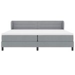 vidaXL Lit à ressorts avec matelas Gris clair 200 x 200 cm tissu