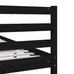 vidaXL Cadre de lit Noir 75x190 cm Petit simple Bois massif
