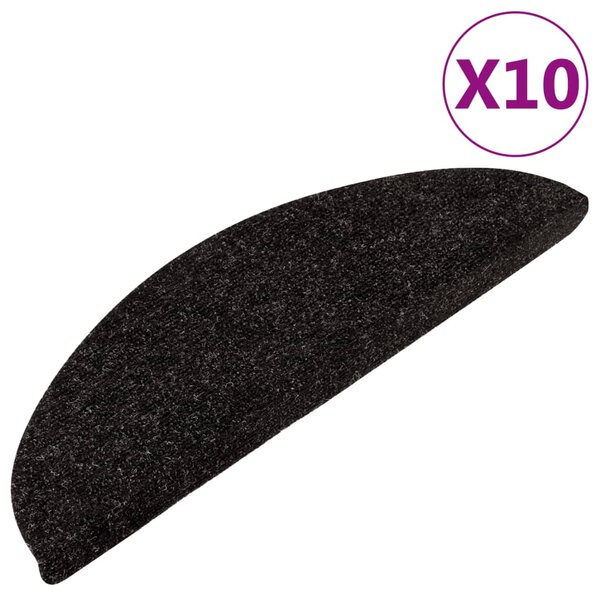 vidaXL Tapis d'escalier autocollants 15 Pièces 56x17x3 cm Anthracite