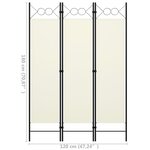 vidaXL Cloison de séparation 3 panneaux blanc 120x180 cm