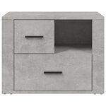 vidaXL Table de chevet Gris béton 60x36x45 cm Bois d'ingénierie